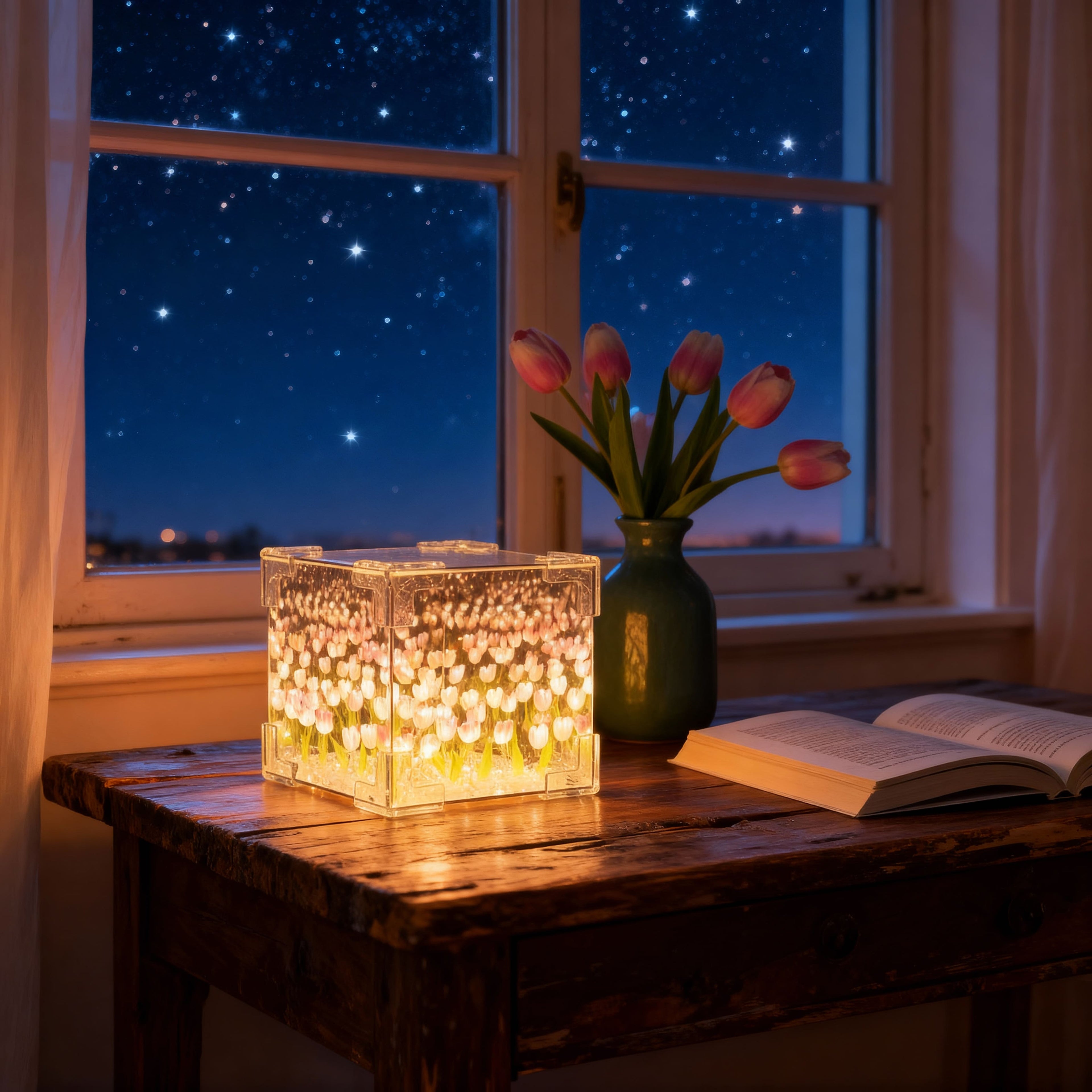 Lámpara Tulipán Espejo Infinito